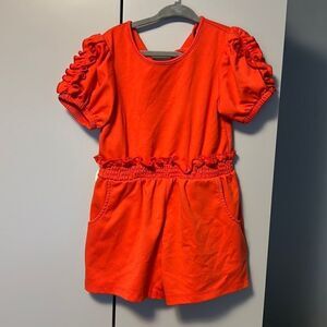 Habitual girl orange shorts flutter jumpsuit